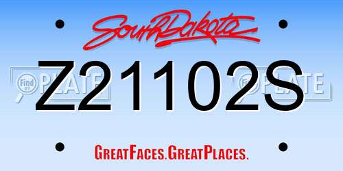 Z21102S South Dakota License Plate