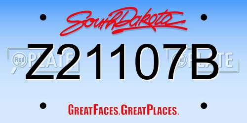 Z21107B South Dakota License Plate