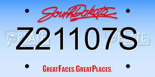 Z21107S South Dakota License Plate