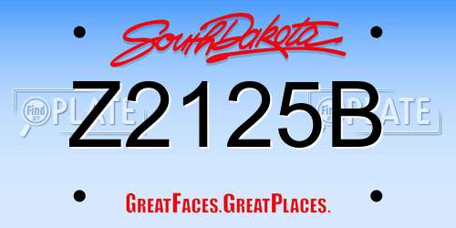 Z2125B South Dakota License Plate