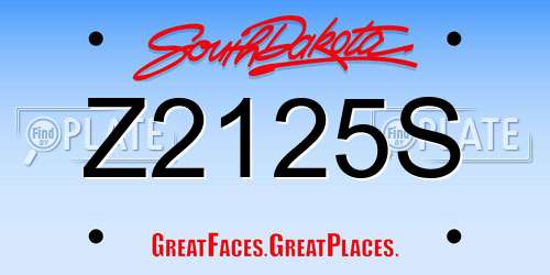 Z2125S South Dakota License Plate