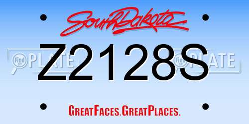 Z2128S South Dakota License Plate