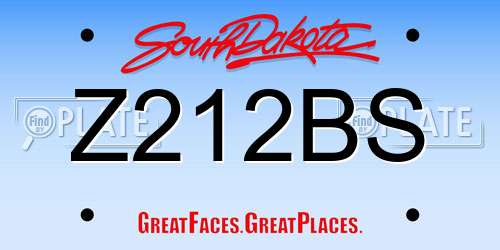 Z212BS South Dakota License Plate