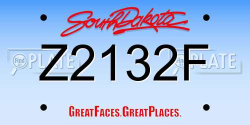 Z2132F South Dakota License Plate
