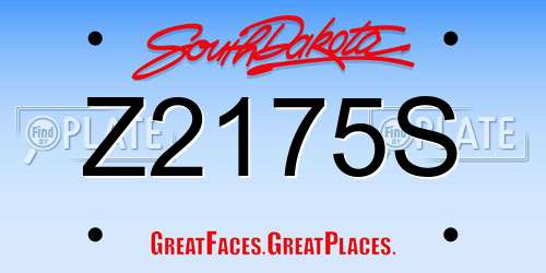 Z2175S South Dakota License Plate