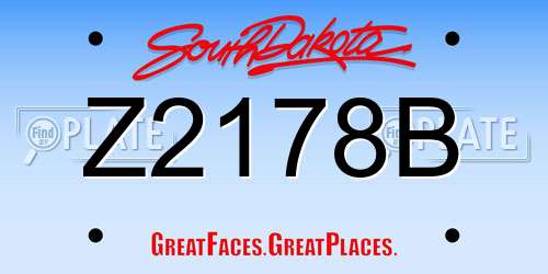 Z2178B South Dakota License Plate