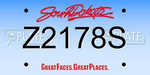 Z2178S South Dakota License Plate