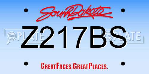 Z217BS South Dakota License Plate