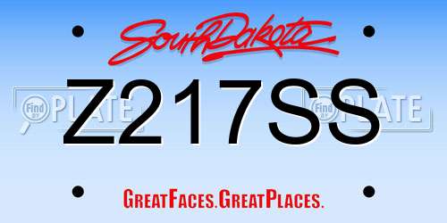 Z217SS South Dakota License Plate