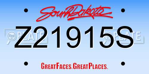 Z21915S South Dakota License Plate