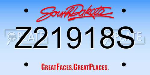 Z21918S South Dakota License Plate