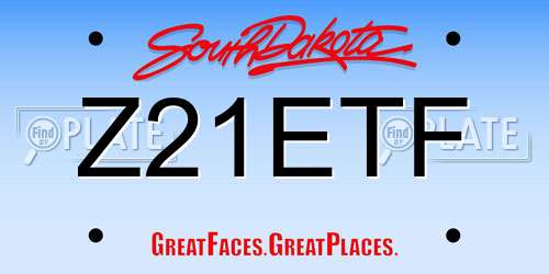 Z21ETF South Dakota License Plate