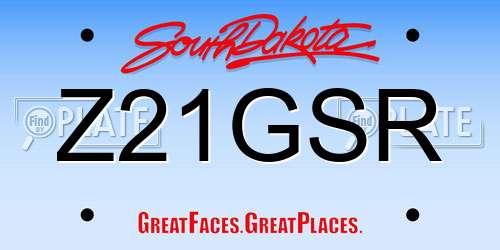 Z21GSR South Dakota License Plate