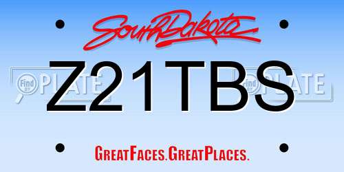 Z21TBS South Dakota License Plate