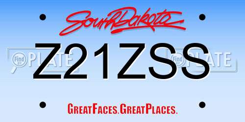 Z21ZSS South Dakota License Plate
