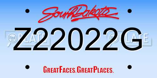 Z22022G South Dakota License Plate