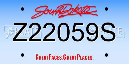 Z22059S South Dakota License Plate