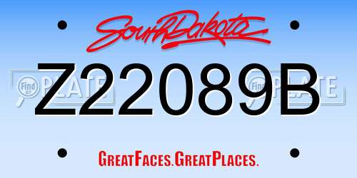 Z22089B South Dakota License Plate
