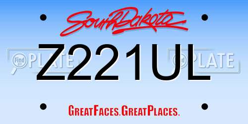 Z221UL South Dakota License Plate