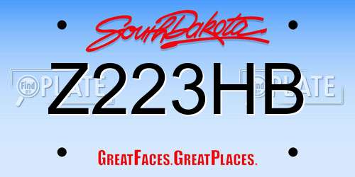Z223HB South Dakota License Plate