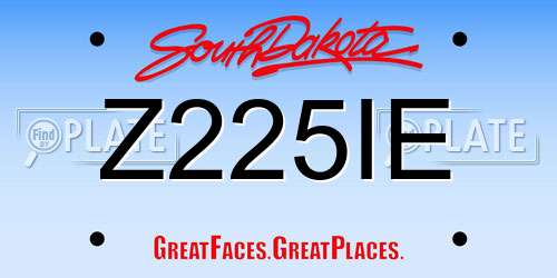 Z225IE South Dakota License Plate