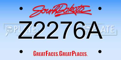 Z2276A South Dakota License Plate