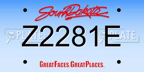 Z2281E South Dakota License Plate
