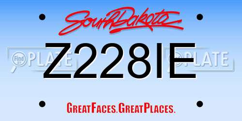 Z228IE South Dakota License Plate