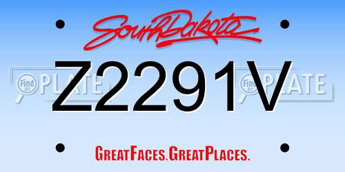 Z2291V South Dakota License Plate