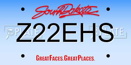 Z22EHS South Dakota License Plate