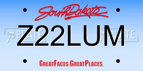 Z22LUM South Dakota License Plate