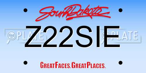 Z22SIE South Dakota License Plate