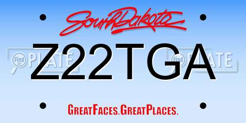 Z22TGA South Dakota License Plate
