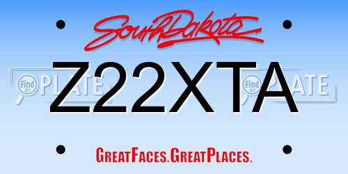 Z22XTA South Dakota License Plate