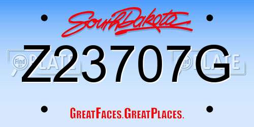 Z23707G South Dakota License Plate
