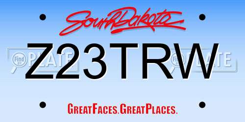 Z23TRW South Dakota License Plate