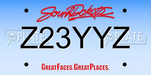 Z23YYZ South Dakota License Plate