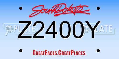 Z2400Y South Dakota License Plate