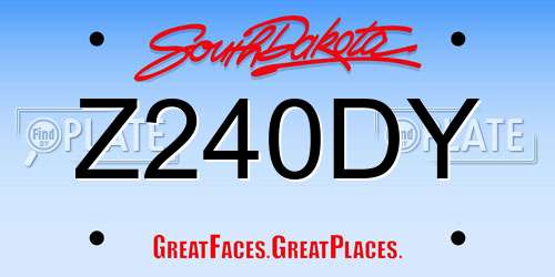 Z240DY South Dakota License Plate