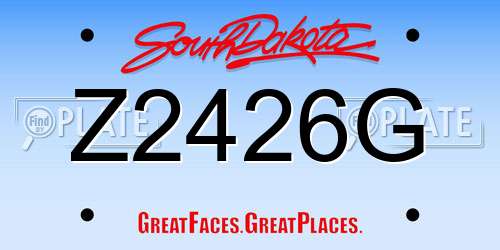 Z2426G South Dakota License Plate