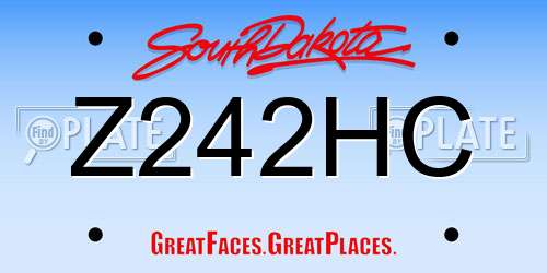 Z242HC South Dakota License Plate