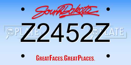 Z2452Z South Dakota License Plate