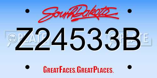 Z24533B South Dakota License Plate