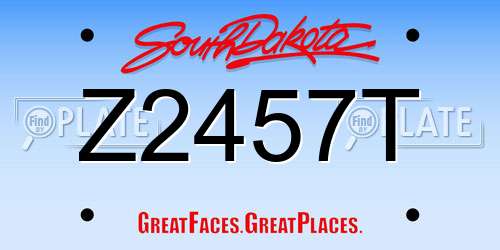 Z2457T South Dakota License Plate
