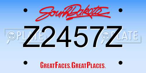 Z2457Z South Dakota License Plate