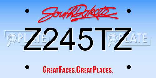 Z245TZ South Dakota License Plate