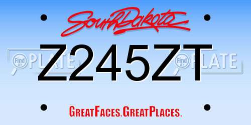 Z245ZT South Dakota License Plate