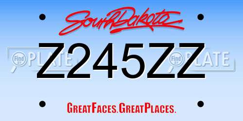 Z245ZZ South Dakota License Plate