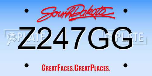 Z247GG South Dakota License Plate