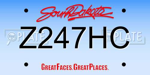 Z247HC South Dakota License Plate